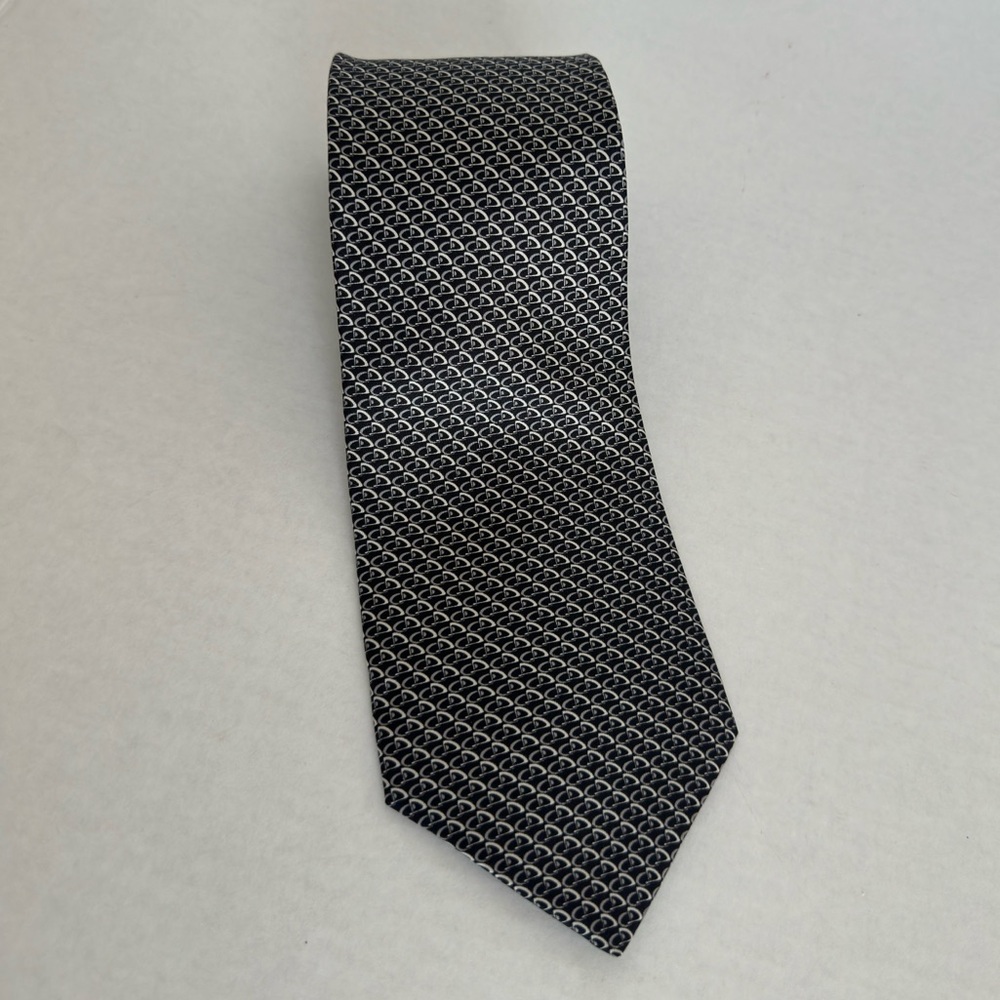 Christian Dior Men’s Silk Tie Black and white Pattern - Picture 2 of 15